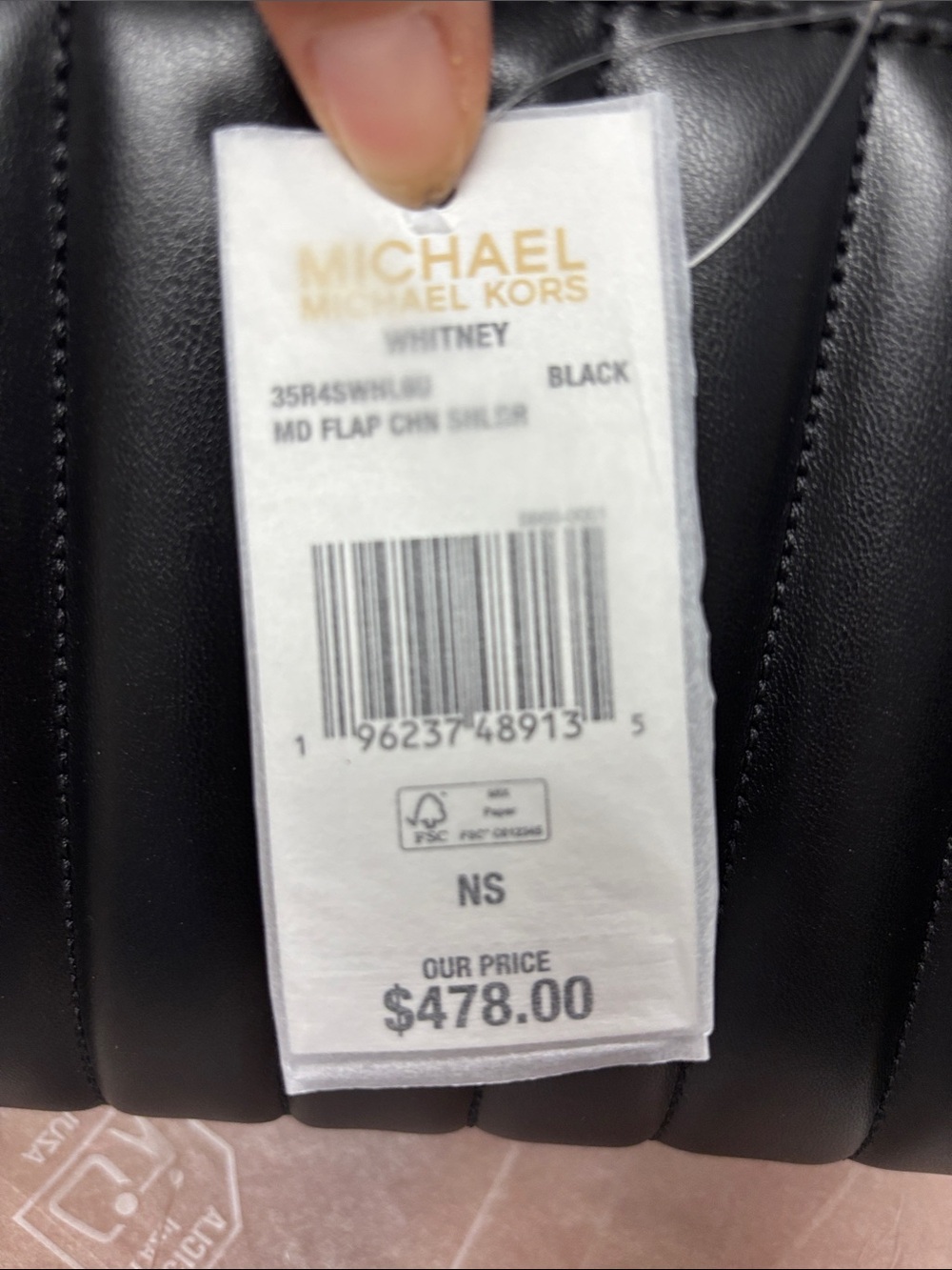 Michael Kors Whitney Black Quilted Leather Shoulder Satchel - Picture 4 of 7